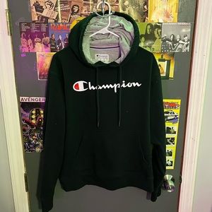 Black Champion Logo Hoodie